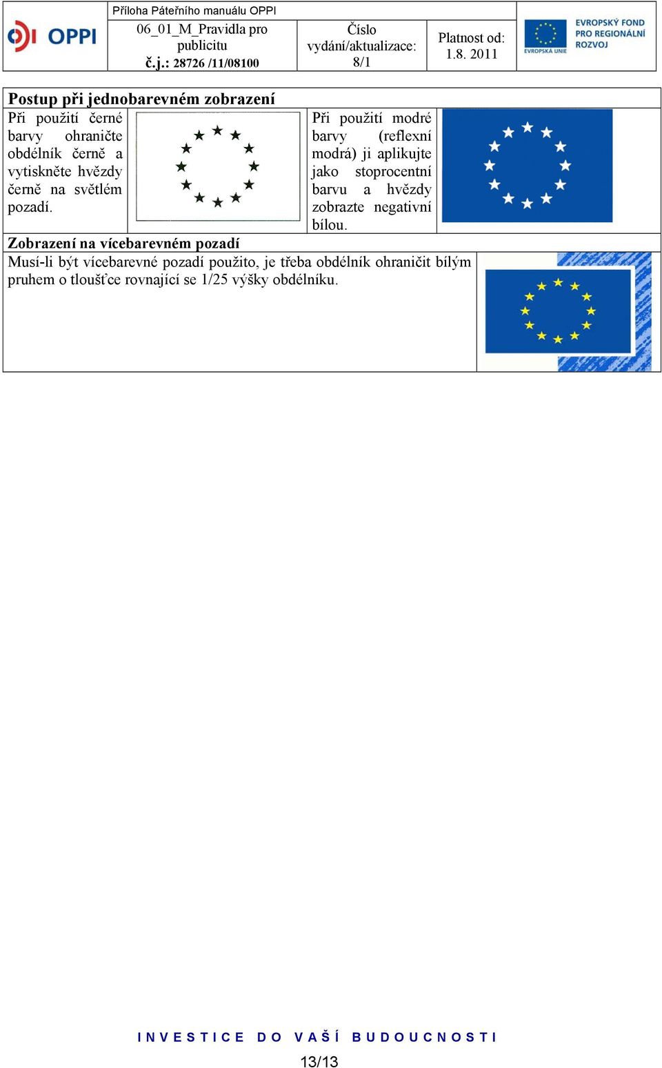 Při použití modré barvy (reflexní modrá) ji aplikujte jako stoprocentní barvu a hvězdy zobrazte