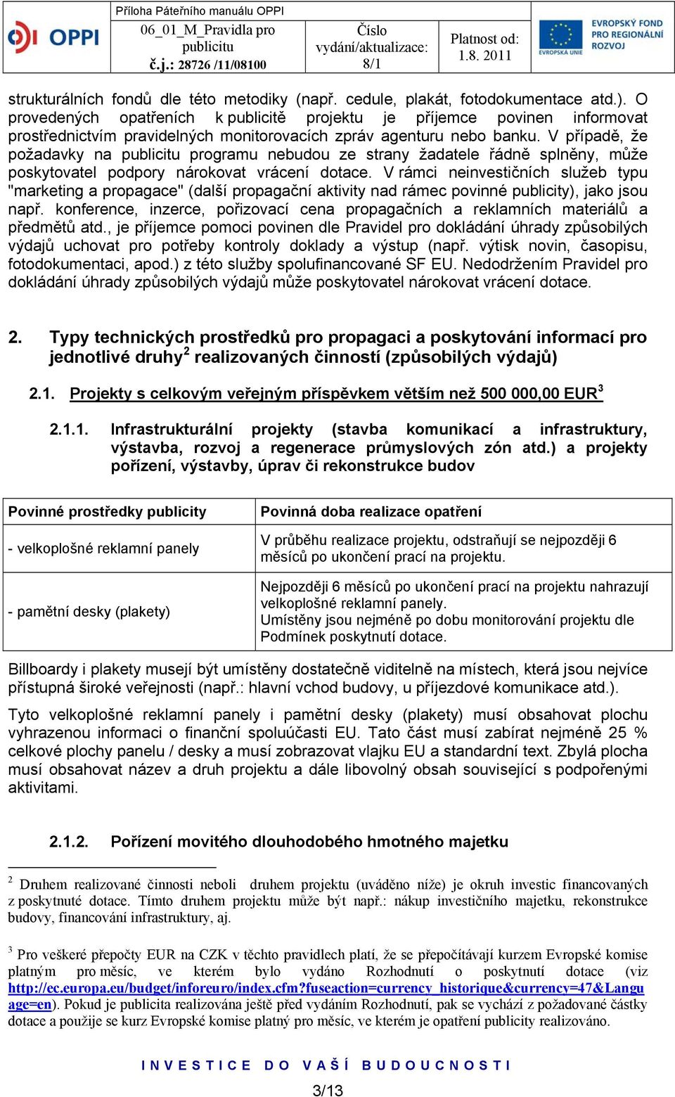 V případě, že požadavky na programu nebudou ze strany žadatele řádně splněny, může poskytovatel podpory nárokovat vrácení dotace.