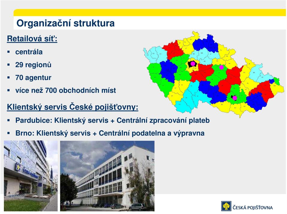pojišťovny: Pardubice: Klientský servis + Centrální