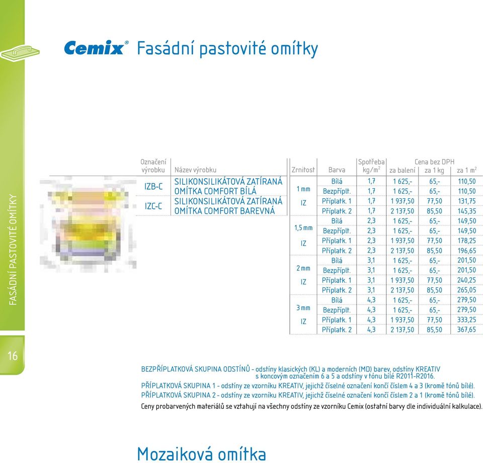 Dodávají se v široké nabídce barevných odstínů.