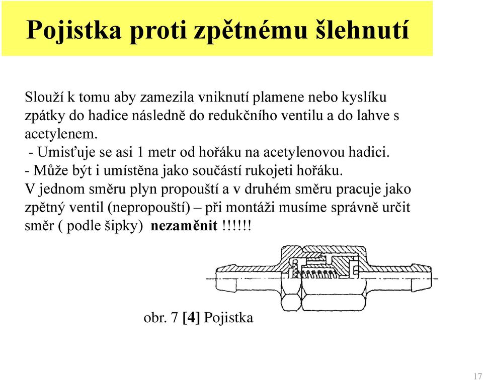 - Může být i umístěna jako součástí rukojeti hořáku.