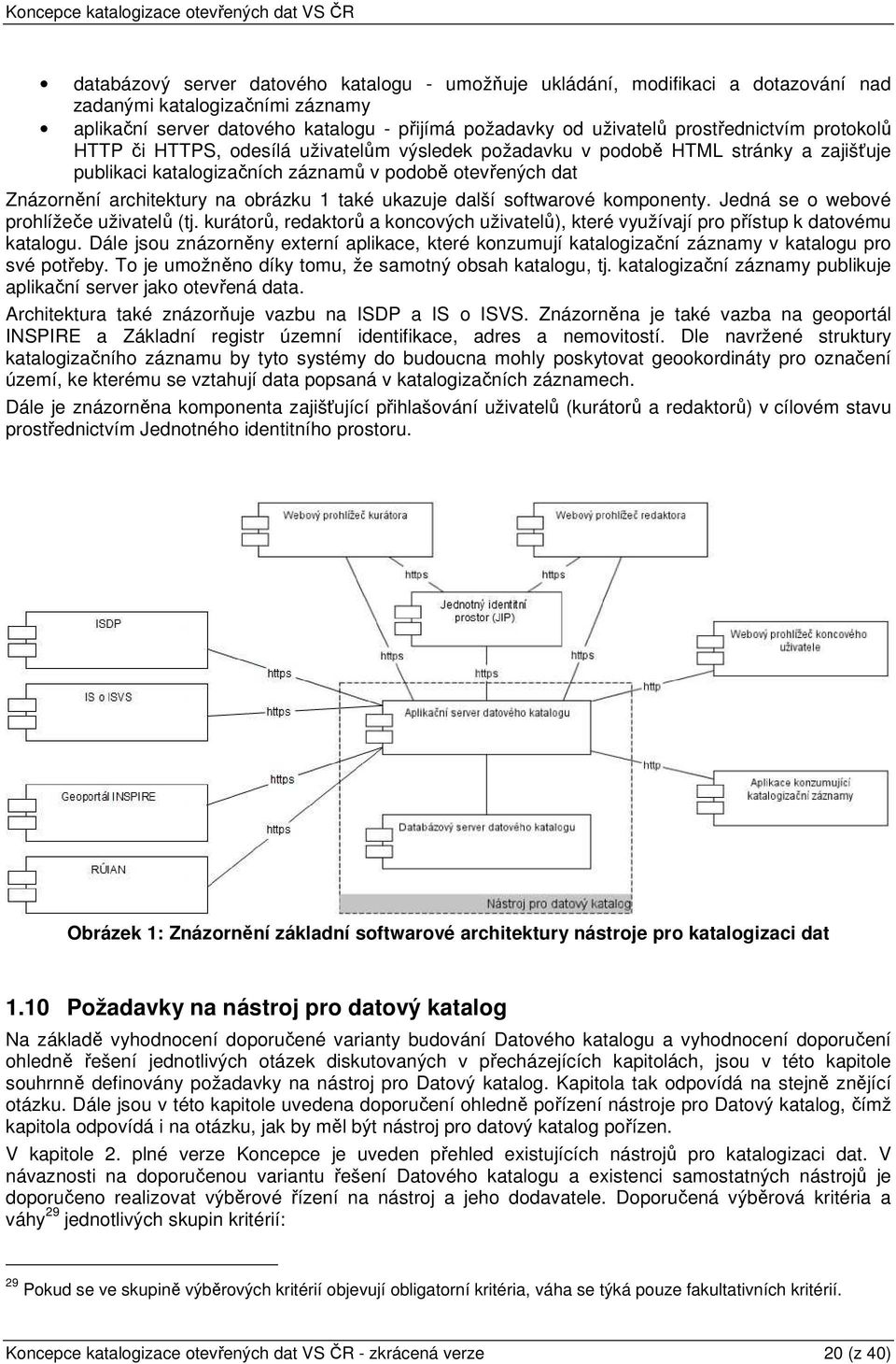 obrázku 1 také ukazuje další softwarové komponenty. Jedná se o webové prohlížeče uživatelů (tj. kurátorů, redaktorů a koncových uživatelů), které využívají pro přístup k datovému katalogu.