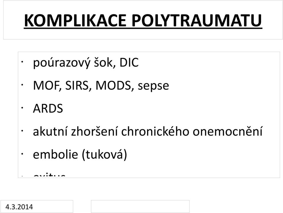 ARDS akutní zhoršení chronického
