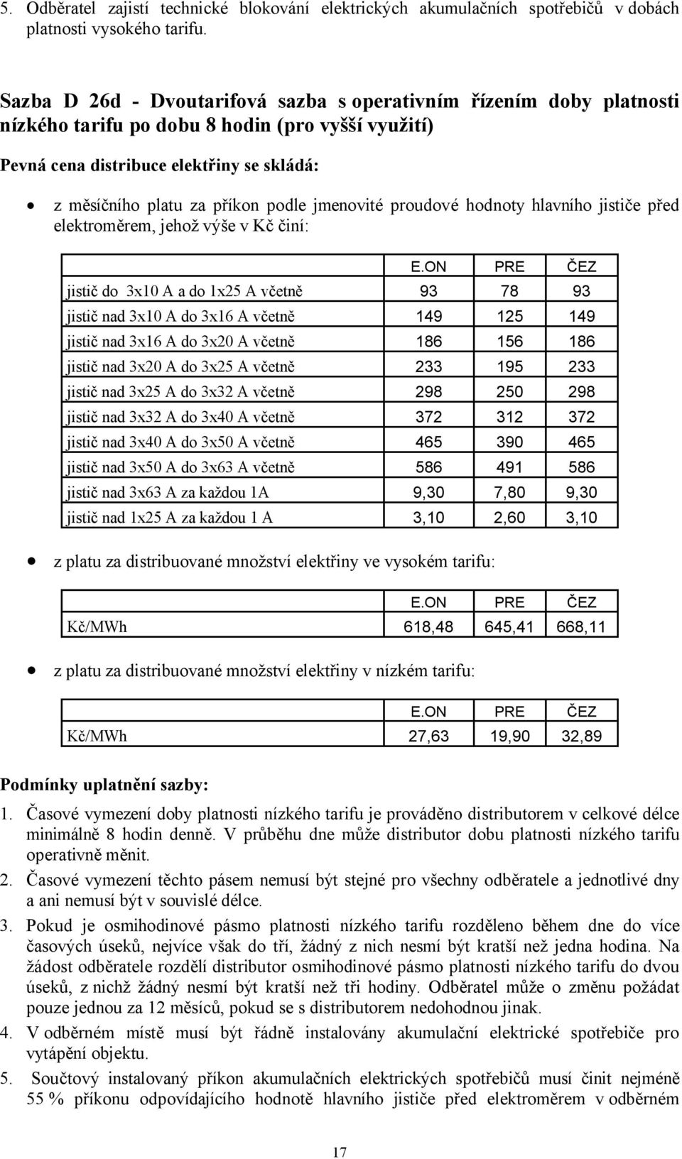 včetně 149 125 149 jistič nad 3x16 A do 3x20 A včetně 186 156 186 jistič nad 3x20 A do 3x25 A včetně 233 195 233 jistič nad 3x25 A do 3x32 A včetně 298 250 298 jistič nad 3x32 A do 3x40 A včetně 372