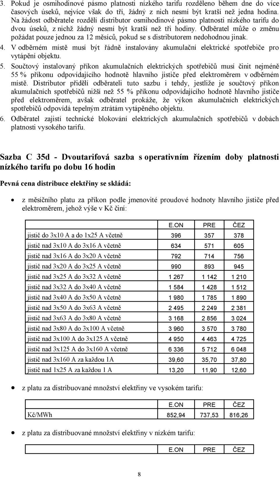 Odběratel může o změnu požádat pouze jednou za 12 měsíců, pokud se s distributorem nedohodnou jinak. 4.