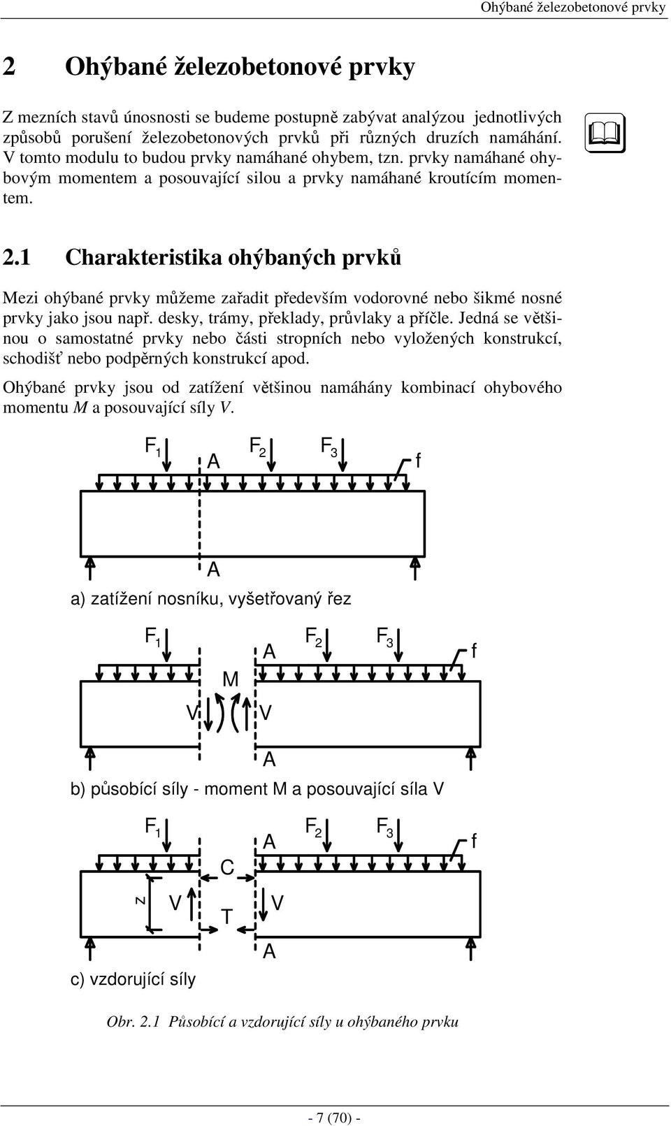 1 Charakteristika ohýbaných prvků Mezi ohýbané prvky můžeme zařadit především vodorovné nebo šikmé nosné prvky jako jsou např. desky, trámy, překlady, průvlaky a příčle.