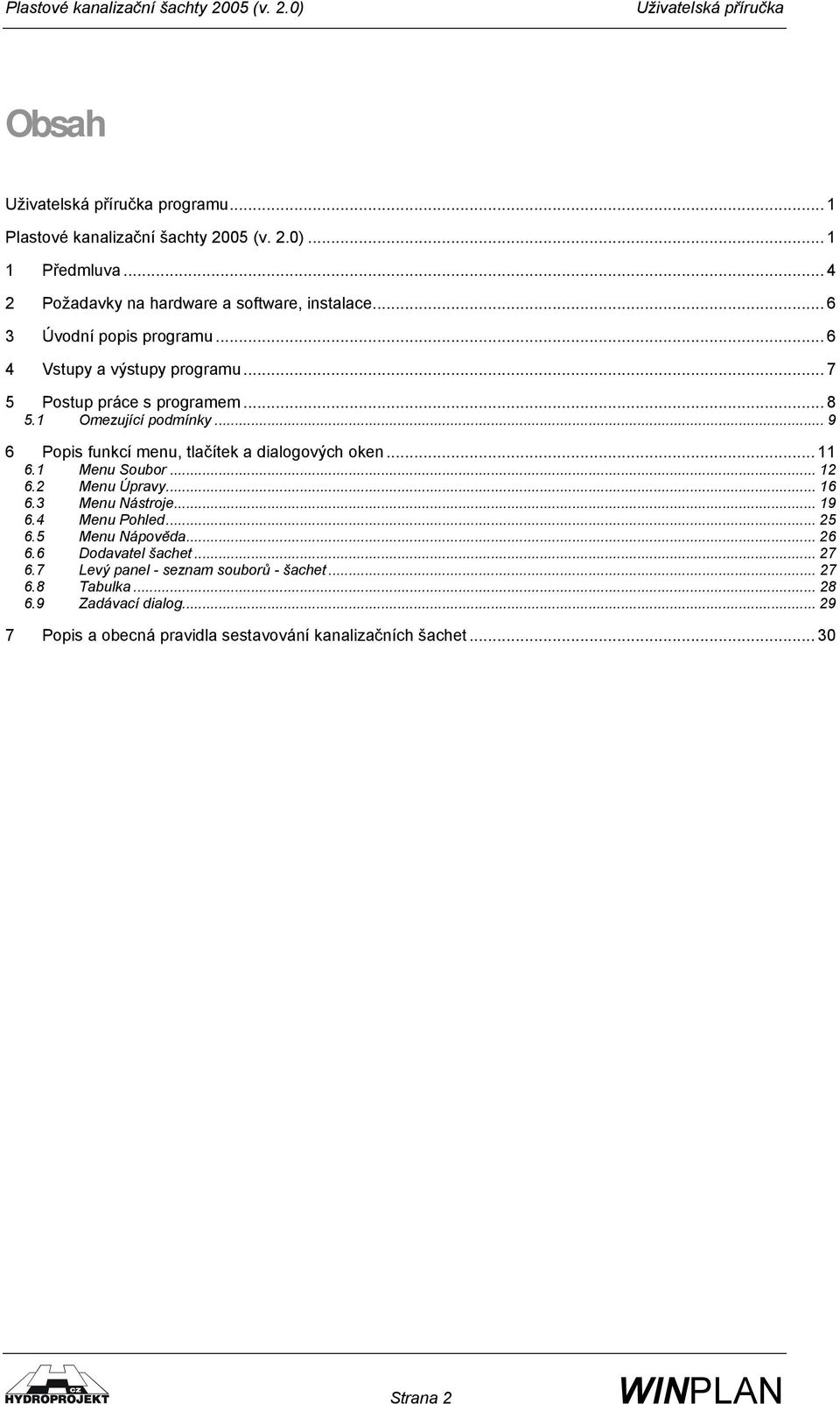 .. 9 6 Popis funkcí menu, tlačítek a dialogových oken... 11 6.1 Menu Soubor... 12 6.2 Menu Úpravy... 16 6.3 Menu Nástroje... 19 6.4 Menu Pohled... 25 6.