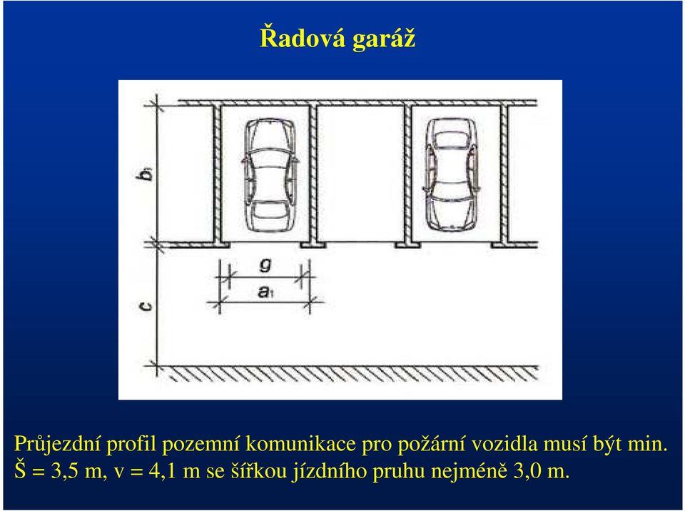 vozidla musí být min.