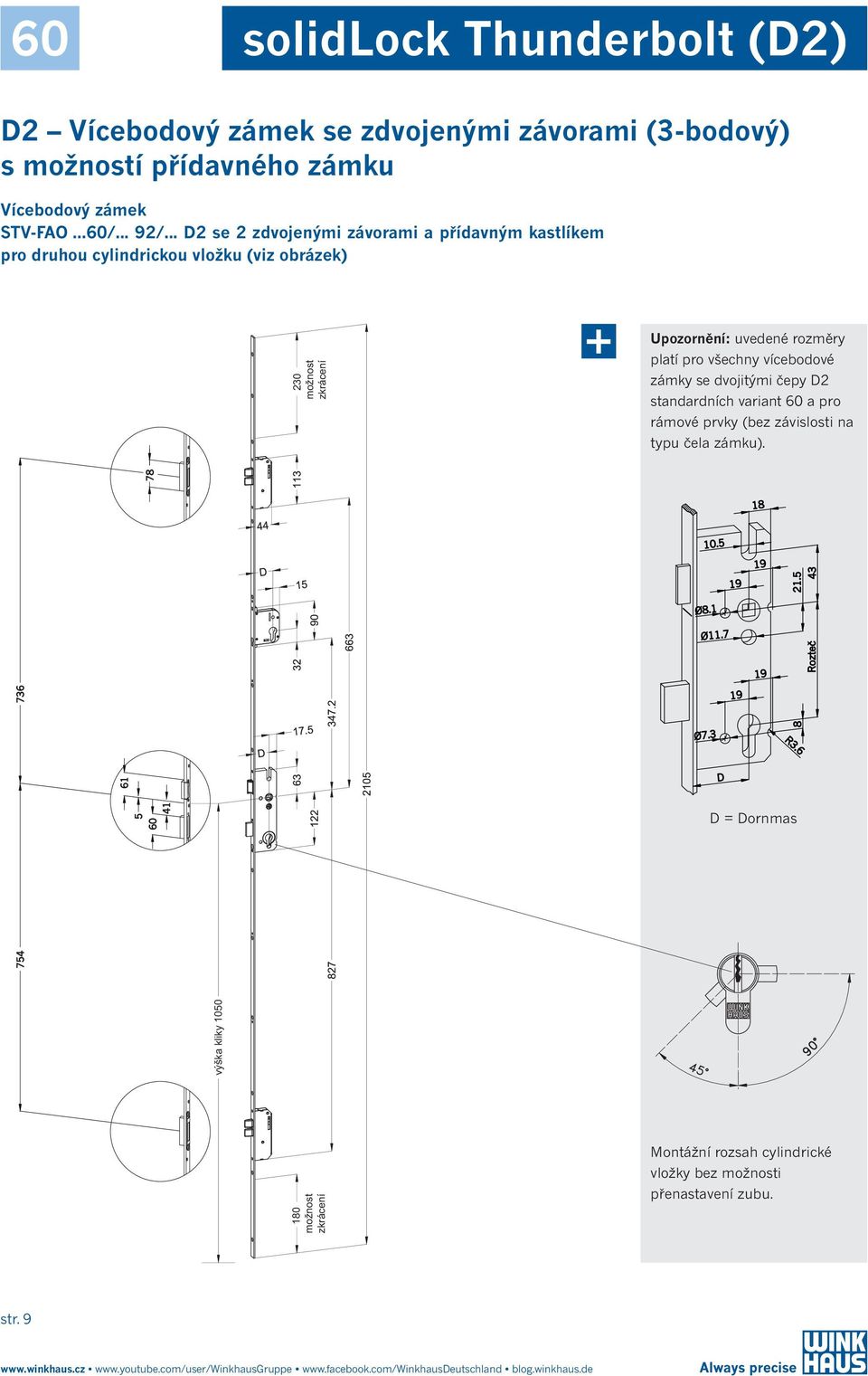 Mechanické vícebodové zámky a cylindrické vložky Winkhaus - PDF Free  Download