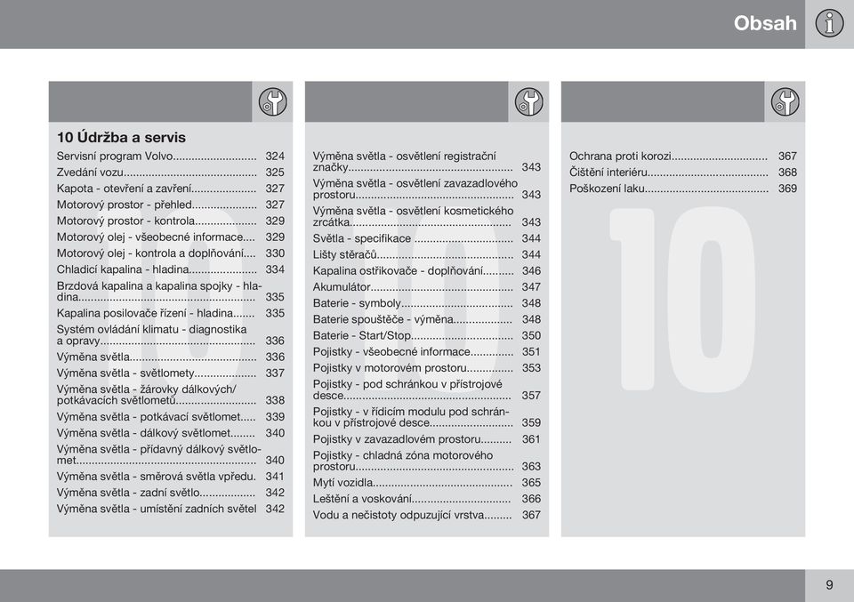 .. 335 Kapalina posilovače řízení - hladina... 335 Systém ovládání klimatu - diagnostika a opravy... 336 Výměna světla... 336 Výměna světla - světlomety.