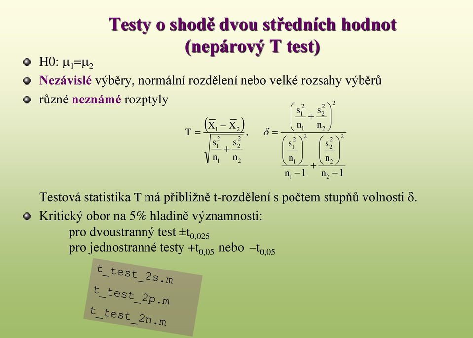 t-rozdělení s počtem stupňů volnosti d.