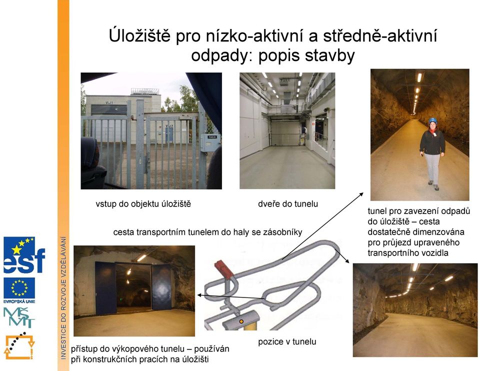 zavezení odpadů do úložiště cesta dostatečně dimenzována pro průjezd upraveného