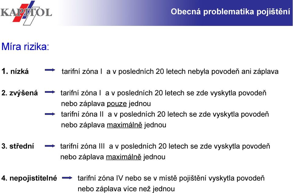 letech se zde vyskytla povodeň nebo záplava maximálně jednou 3.