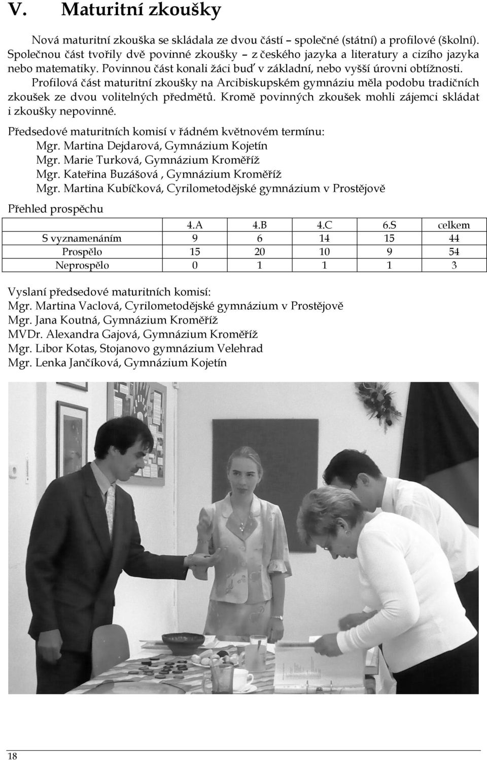 Profilová část maturitní zkoušky na Arcibiskupském gymnáziu měla podobu tradičních zkoušek ze dvou volitelných předmětů. Kromě povinných zkoušek mohli zájemci skládat i zkoušky nepovinné.