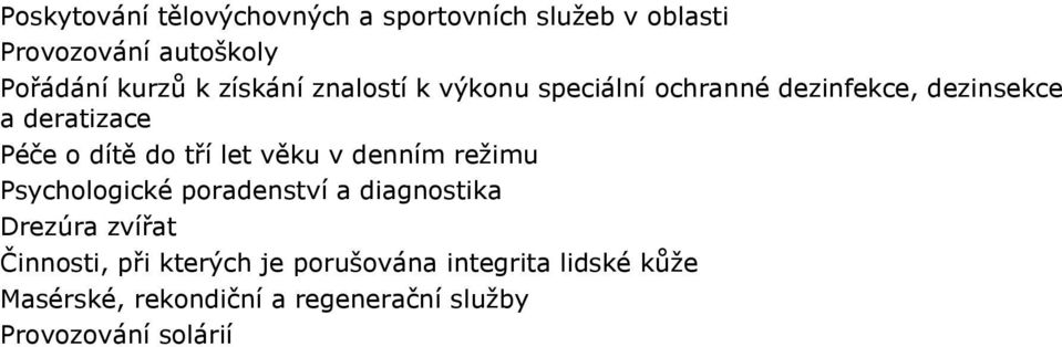 tří let věku v denním režimu Psychologické poradenství a diagnostika Drezúra zvířat Činnosti, při
