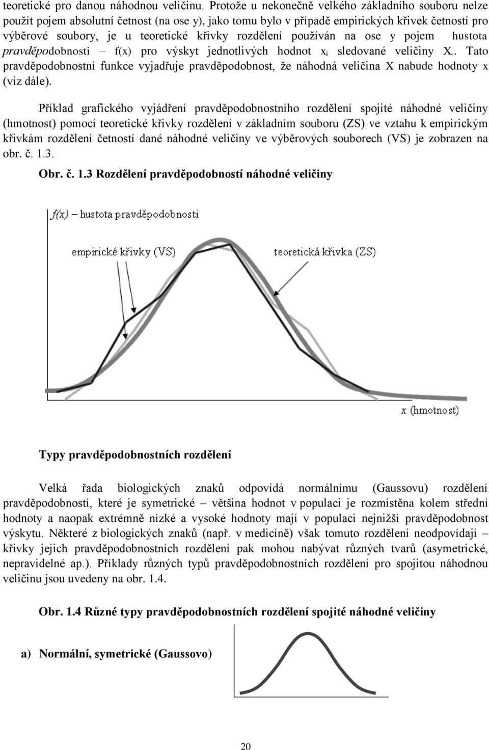 používá a ose y pojem hustota pravděpodobosti f(x) pro výskyt jedotlivých hodot x i sledovaé veličiy X.