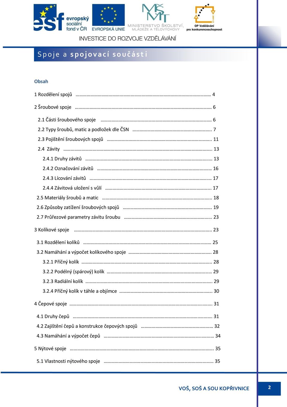 Spoje ve strojírenství - PDF Stažení zdarma