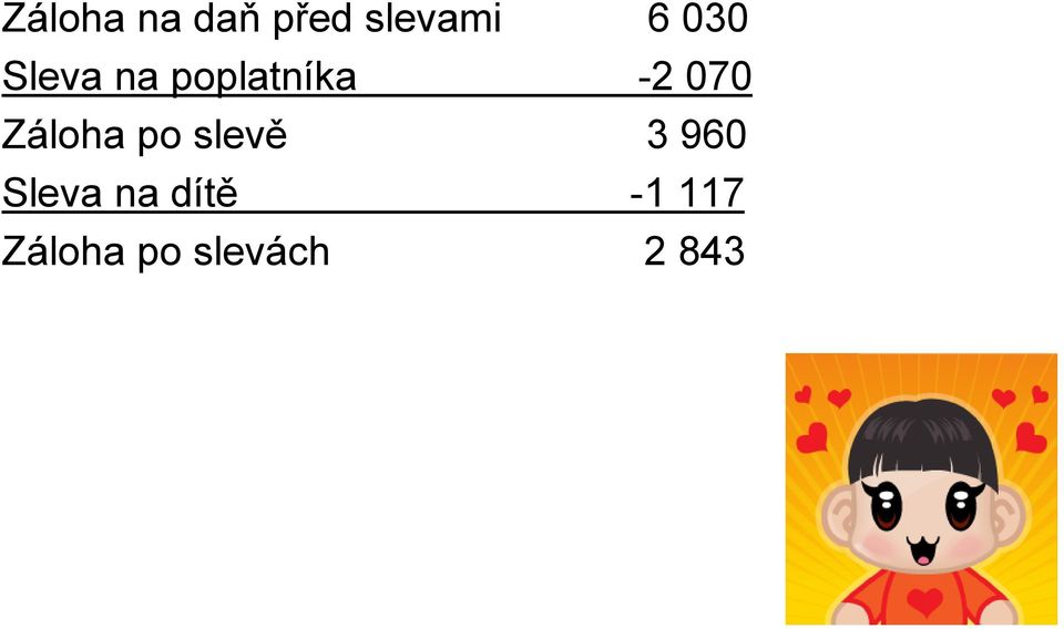 Záloha po slevě 3 960 Sleva na