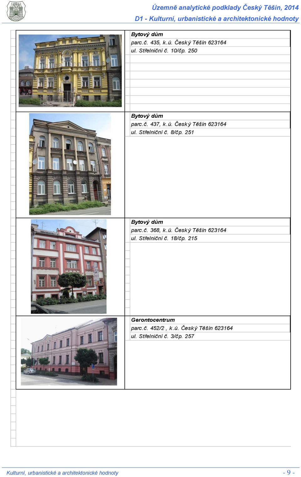 215 Gerontocentrum parc.č. 452/2, k.ú. Český Těšín 623164 ul. Střelniční č. 3/čp.