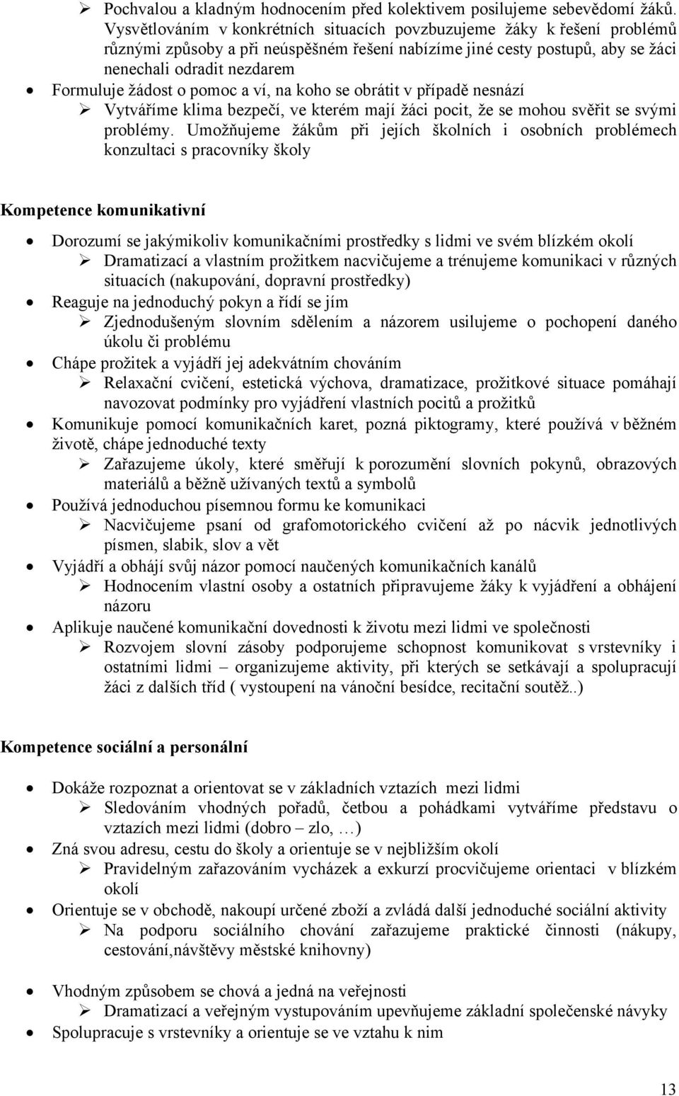 pomoc a ví, na koho se obrátit v případě nesnází Vytváříme klima bezpečí, ve kterém mají žáci pocit, že se mohou svěřit se svými problémy.