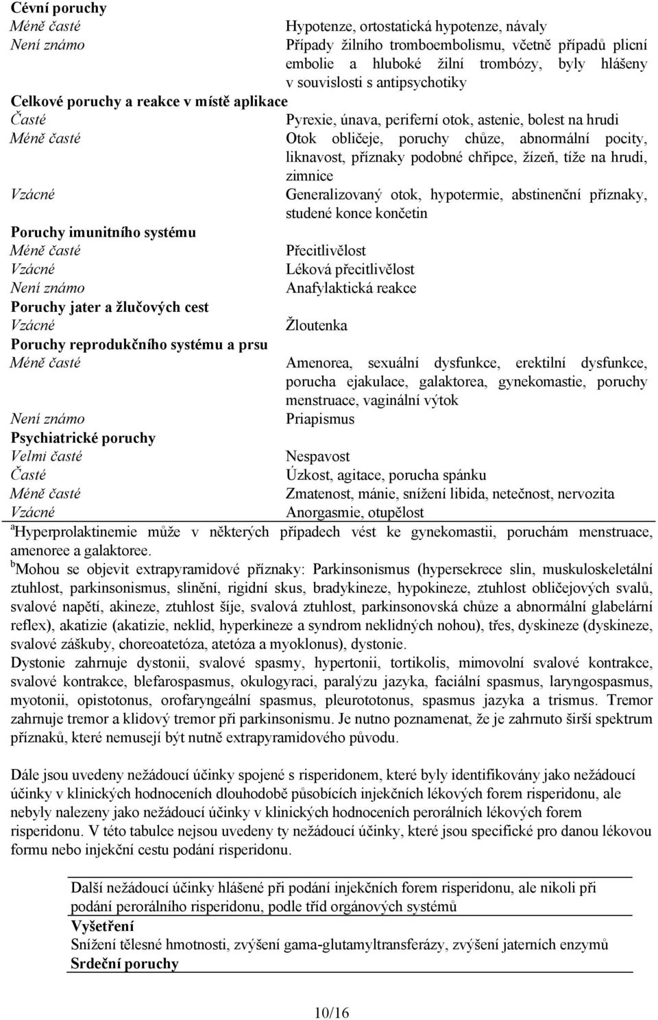 hrudi, zimnice Generalizovaný otok, hypotermie, abstinenční příznaky, studené konce končetin Poruchy imunitního systému Přecitlivělost Léková přecitlivělost Není známo Anafylaktická reakce Poruchy