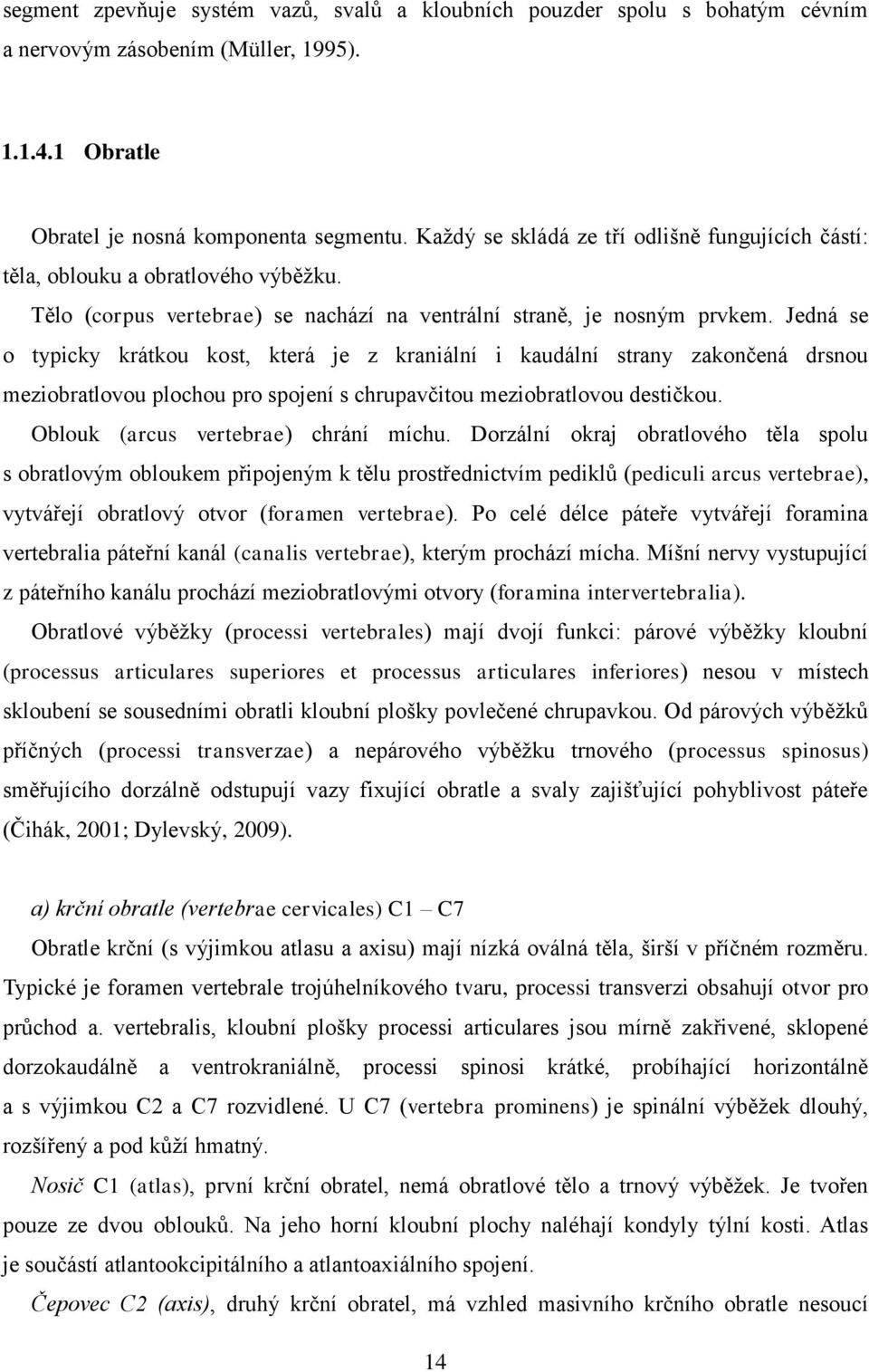 Jedná se o typicky krátkou kost, která je z kraniální i kaudální strany zakončená drsnou meziobratlovou plochou pro spojení s chrupavčitou meziobratlovou destičkou.