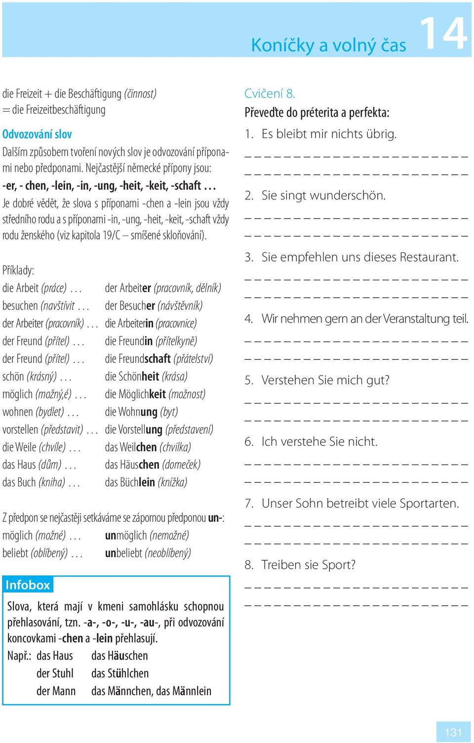 -keit, -schaft vždy rodu ženského (viz kapitola 19/C smíšené skloňování).