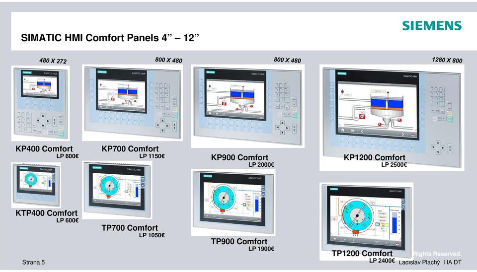 Comfort LP 2500 KTP400 Comfort LP 600 Strana 5 TP700