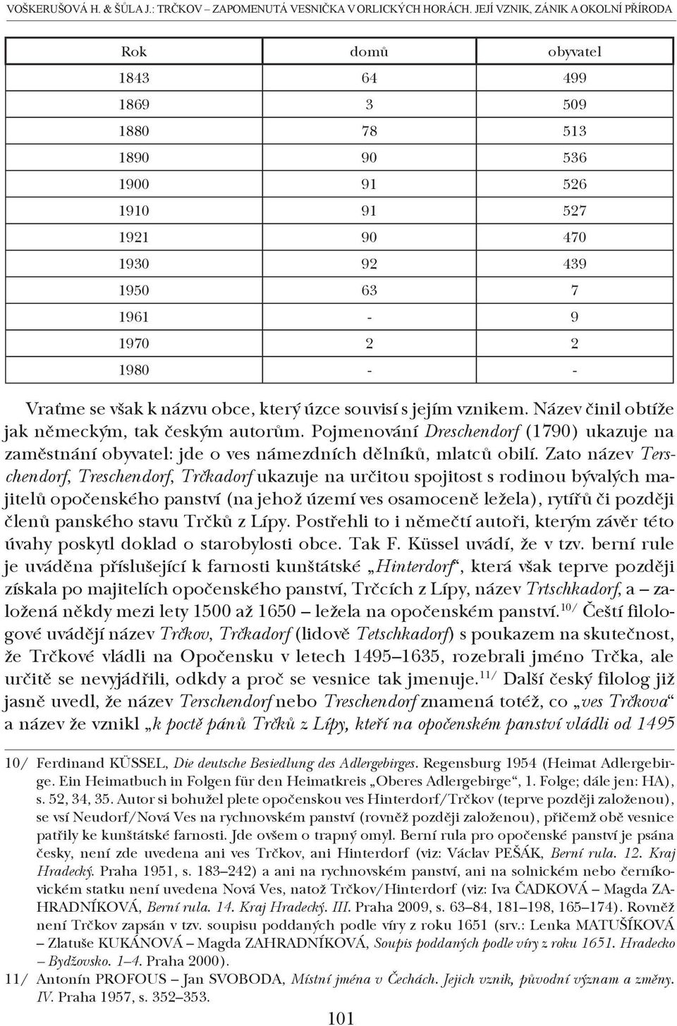 názvu obce, který úzce souvisí s jejím vznikem. Název činil obtíže jak německým, tak českým autorům.