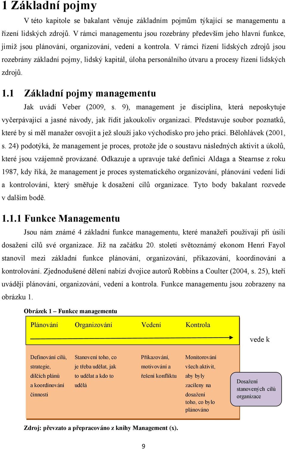V rámci řízení lidských zdrojů jsou rozebrány základní pojmy, lidský kapitál, úloha personálního útvaru a procesy řízení lidských zdrojů. 1.1 Základní pojmy managementu Jak uvádí Veber (2009, s.