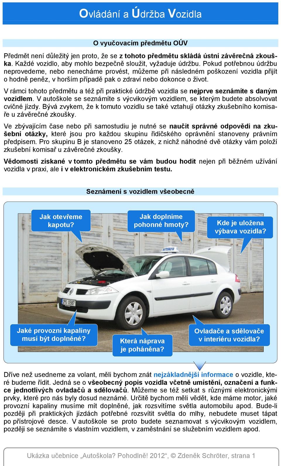 Ovládání a Údržba Vozidla - PDF Stažení zdarma