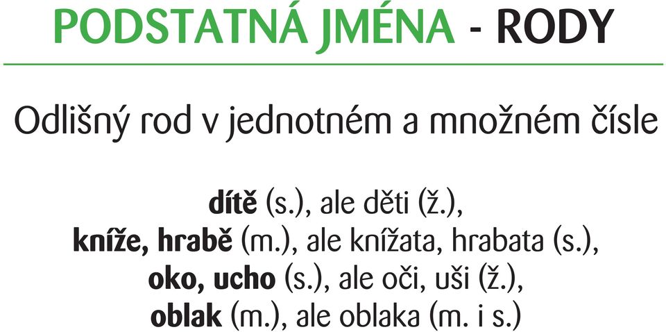 ), kníže, hrabě (m.), ale knížata, hrabata (s.