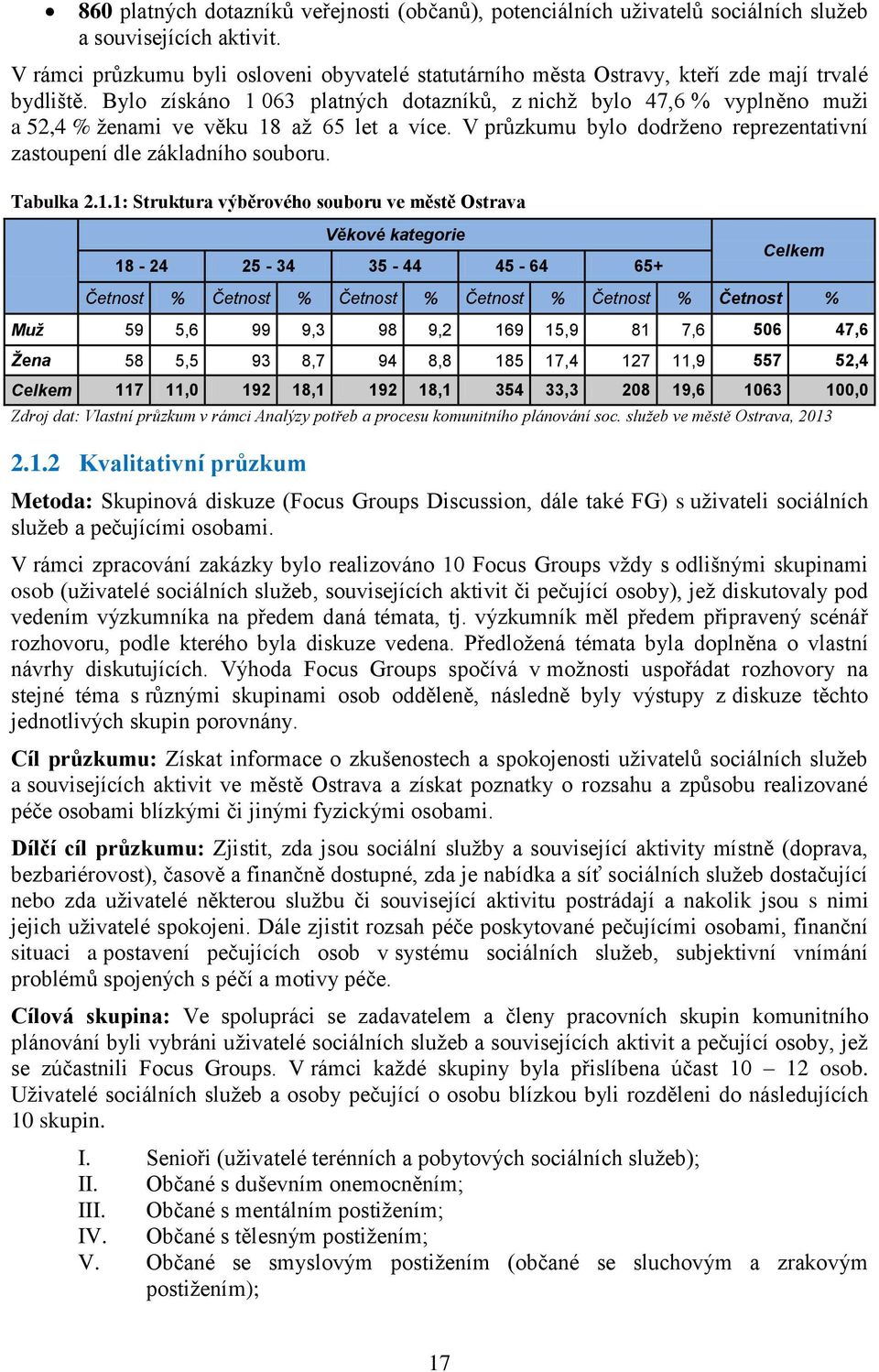 Bylo získáno 1 063 platných dotazníků, z nichž bylo 47,6 % vyplněno muži a 52,4 % ženami ve věku 18 až 65 let a více. V průzkumu bylo dodrženo reprezentativní zastoupení dle základního souboru.