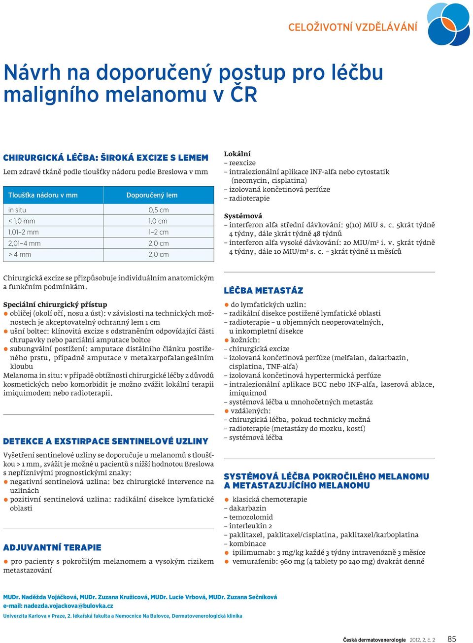 končetinová perfúze radioterapie Systémová interferon alfa střední dávkování: 9(10) MIU s. c. 5krát týdně 4 týdny, dále 3krát týdně 48 týdnů interferon alfa vysoké dávkování: 20 MIU/m 2 i. v. 5krát týdně 4 týdny, dále 10 MIU/m 2 s.