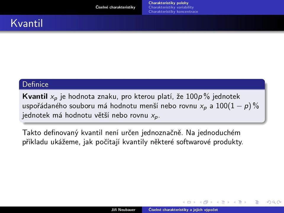 jednotek má hodnotu větší nebo rovnu x p.