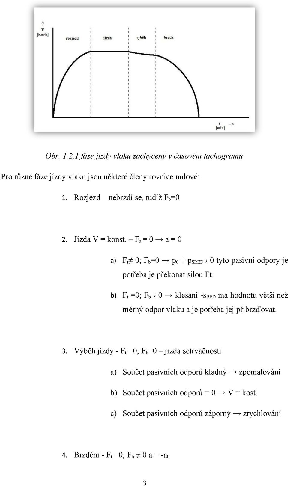 Fa = 0 a = 0 a) Ft 0; Fb=0 p0 + psred 0 tyto pasivní odpory je potřeba je překonat silou Ft b) Ft =0; Fb 0 klesání sred má hodnotu větší než