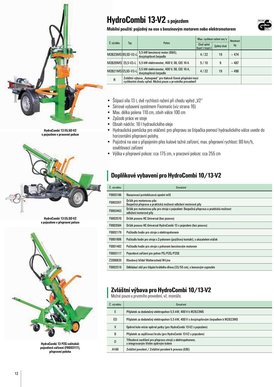 400 V, S6, CEE 16 A 5 / 10 9 ~ 487 5,5 kw elektromotor, 400 V, S6, CEE 16 A, M2821MS E5,5D-V2+L 4 / 22 19 ~ 490 dvojstupňové čerpadlo R Zvláštní výbava Autospeed pro tlakově řízené přepínání mezi