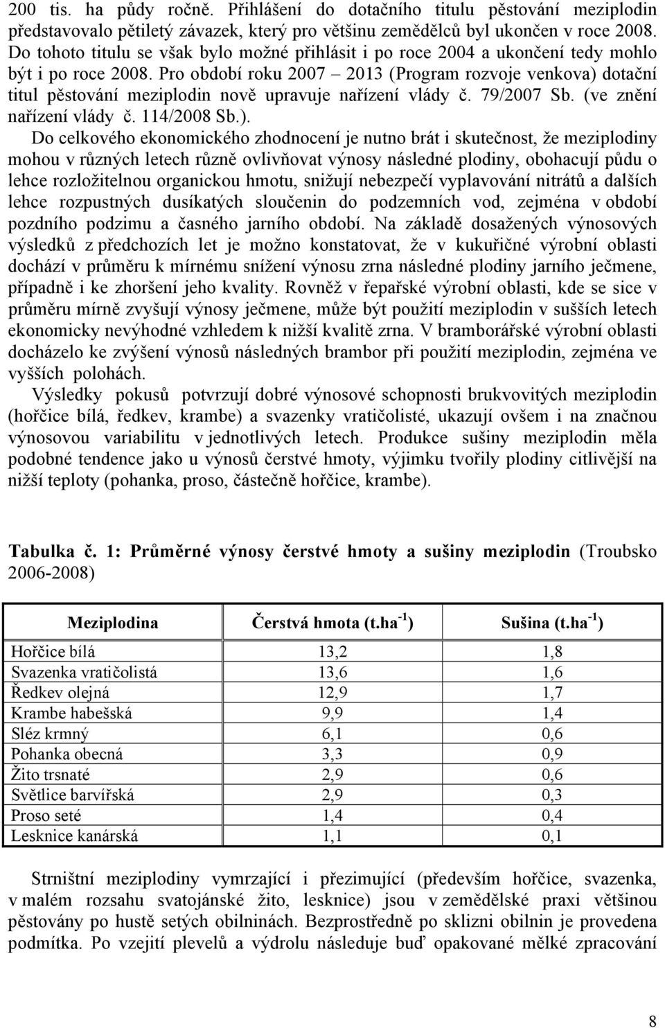 Pro období roku 2007 2013 (Program rozvoje venkova) 