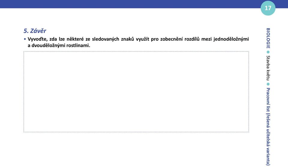 mezi jednoděložnými a dvouděložnými rostlinami.