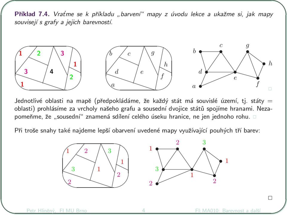 státy = oblasti) prohlásíme za vrcholy našeho grafu a sousední dvojice států spojíme hranami.