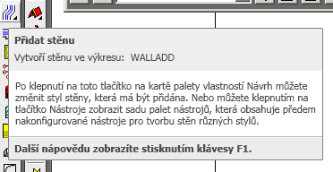 Parametry stěny Kreslení stěny spustíme