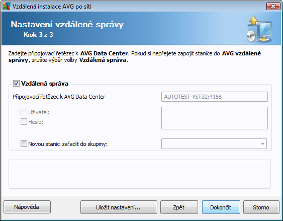 V průběhu tohoto kroku je nezbytné definovat následující instalační parametry: Licenční údaje vložte licenční informace jako jméno, společnost a licenční číslo (povinná položka).