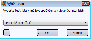 o Spravovat testy Abyste mohli zobrazit a spravovat testy použitím této funkce, je potřeba, aby zvolená stanice byla spuštěná a připojená k Data Centeru.