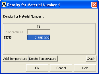 Hustota materiálu: ρ = 7850