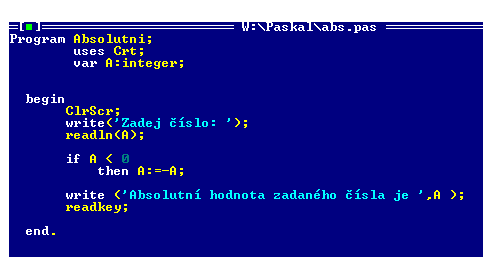 4. Neúplný příkaz větvení je-li ve větvích více příkazů Zápis v programu: