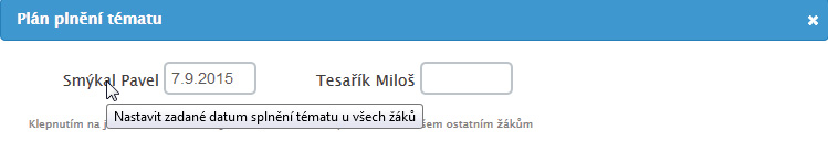 Jsou v něm i strany, na kterých se (v rámci jednotlivých měsíců) eviduje účast žáků ve výuce toho kterého tematického celku. Jedná se v podstatě o plán plnění odborného výcviku.