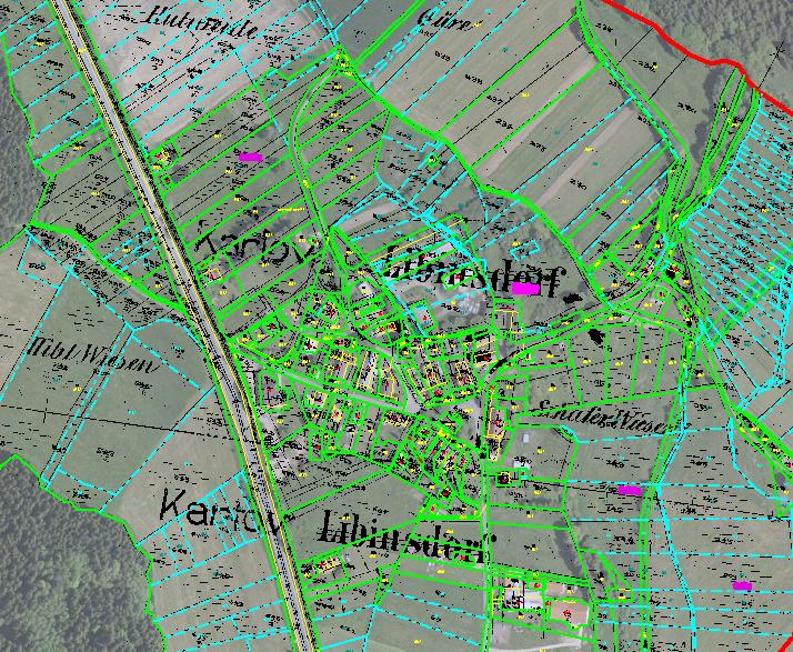digitalizované parcely vedené ve zjednodušené evidenci.