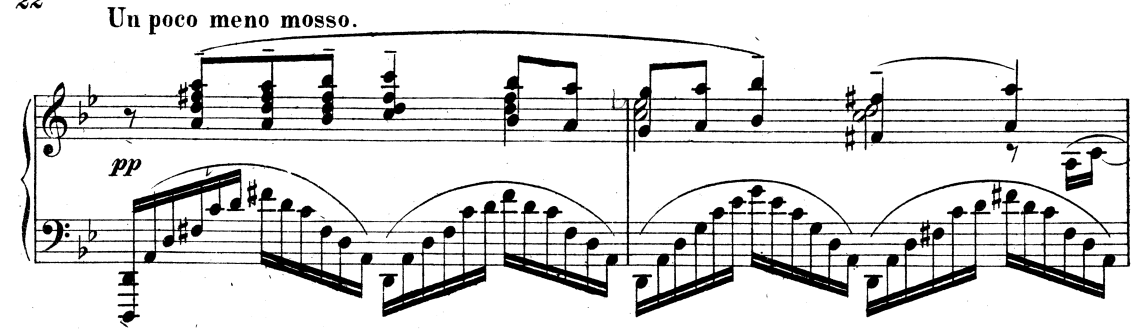 č. 13) 24. Tato slavnostní část má pouhých osm taktů, ale o to je velmi náročná a zvukově orchestrální. Příklad č.