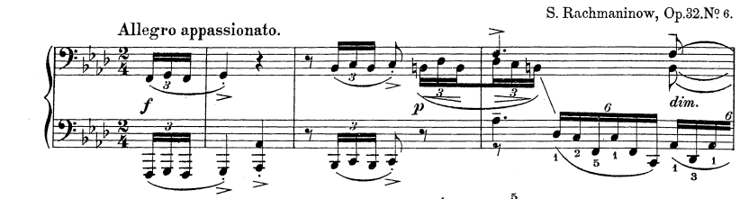 Příklad č. 12 Poté skladba postupně odchází, aby mohla být znovuzrozena návratem krásného hlavního tématu. Toto téma je rozšiřováno a variováno.