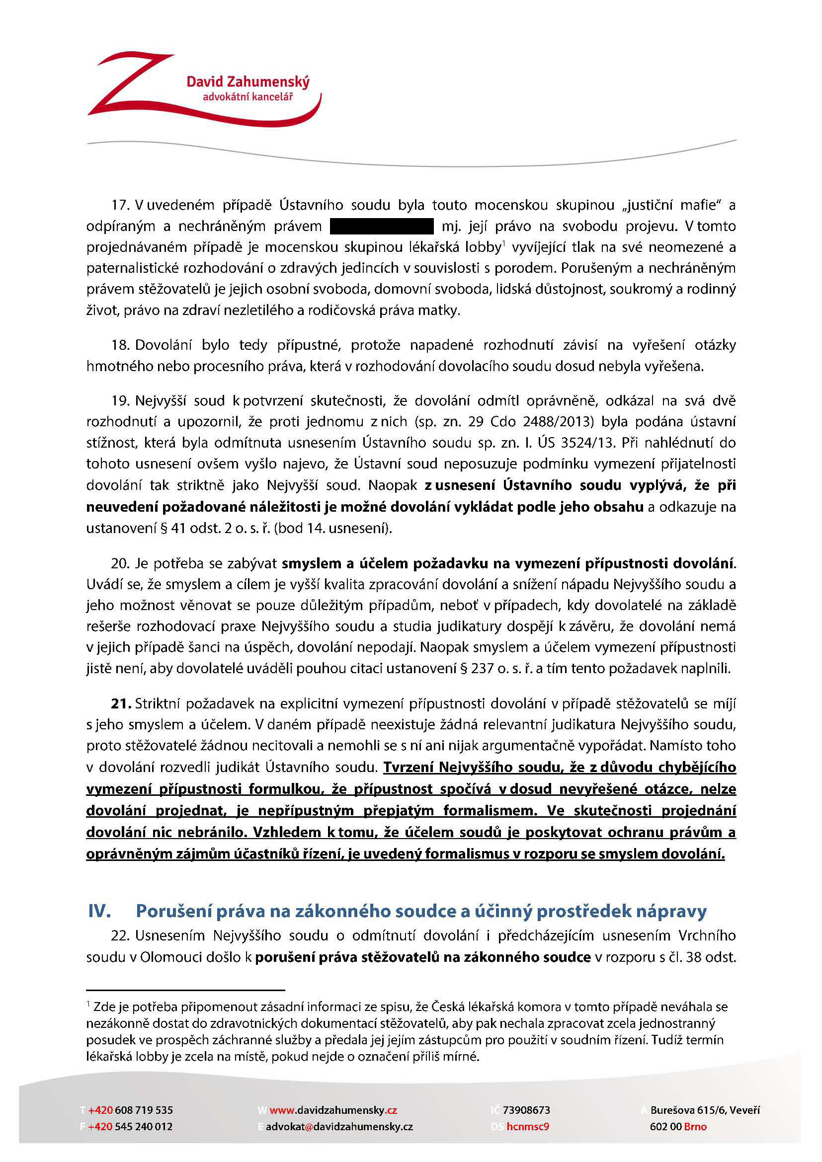 David Zahumenský advo kátní kancelář advokátní k a n ce l ář ------------------------17.